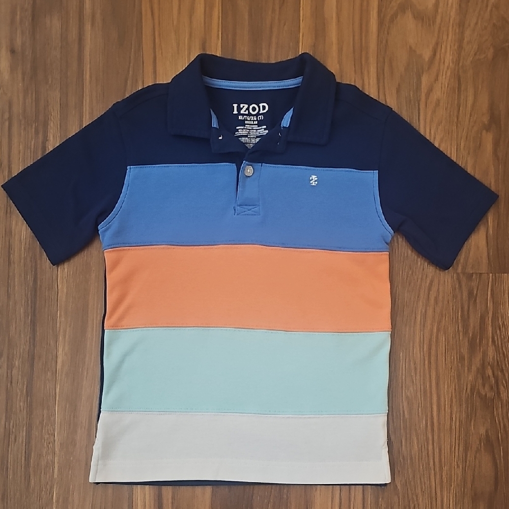 IZOD Kids Colorblock Polo Shirt, Little Boys Size XL (7)